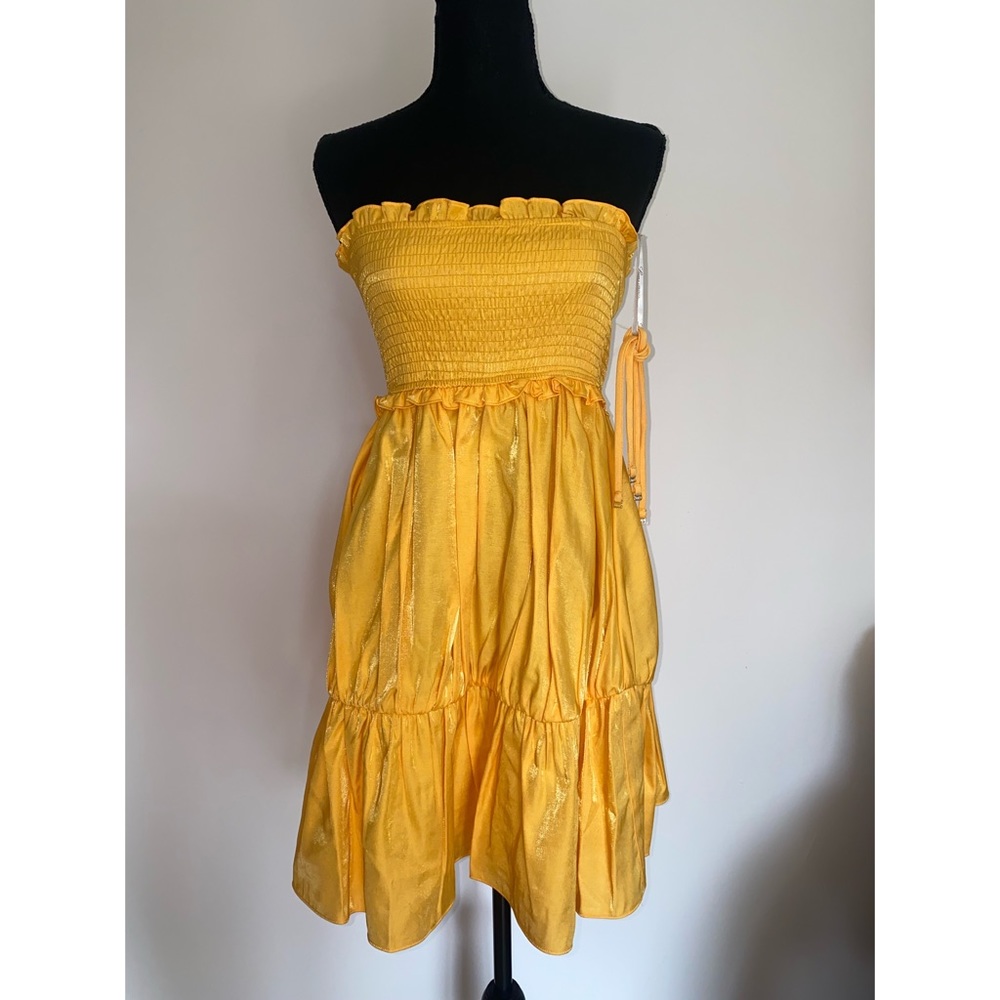 NWT Lovers + Friends Yellow Holden Dress - Picture 2 of 3